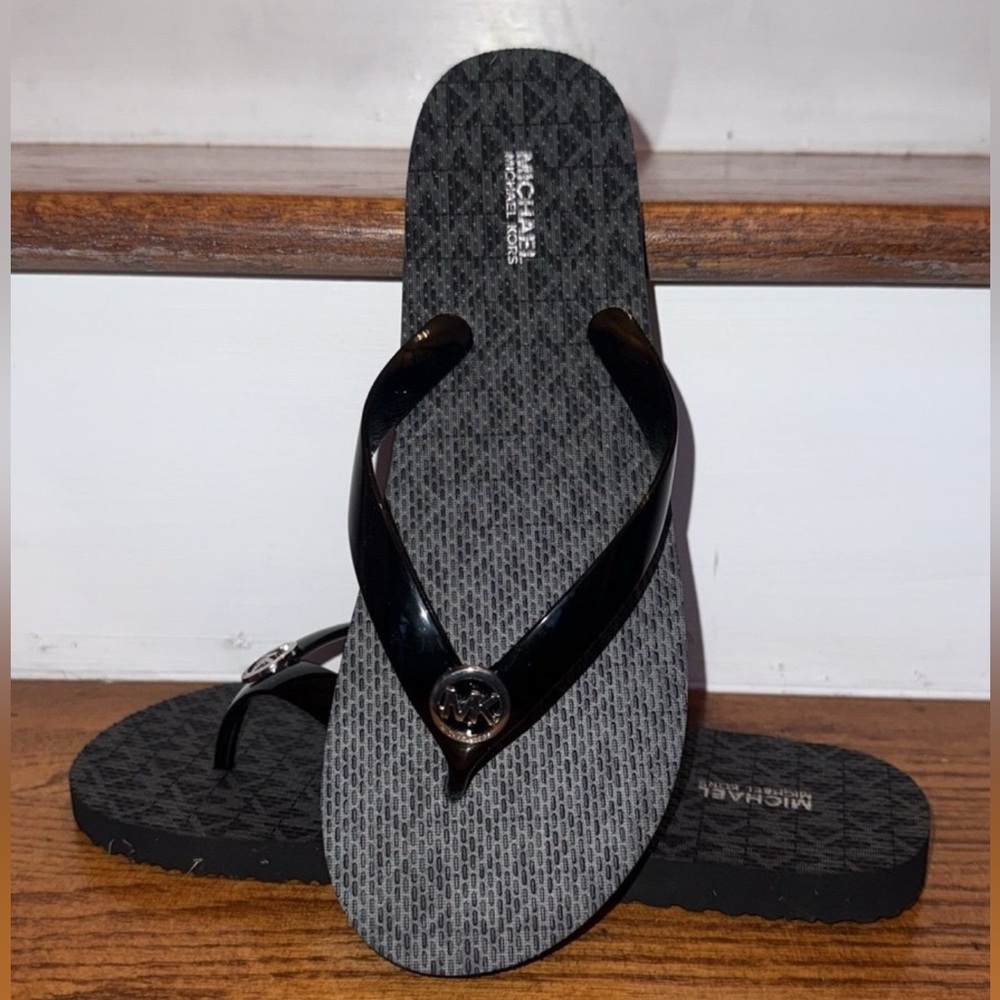 Michael Kors Black Flip Flops